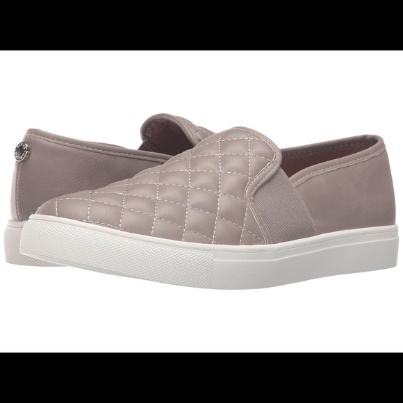 Steve Madden Shoes - Steve Madden Taupe Quilted Slip On Sneakers